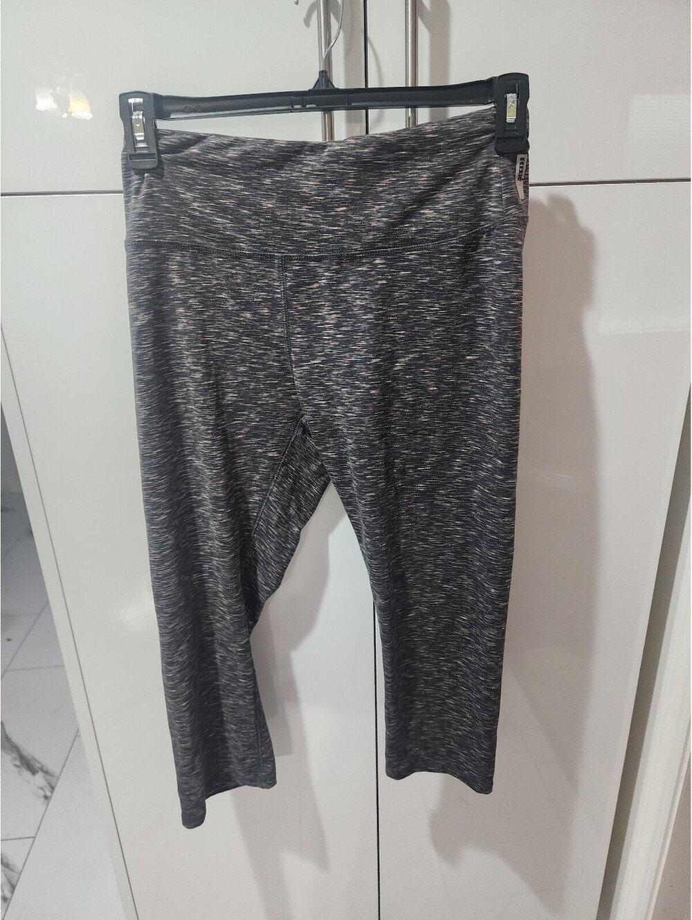 Reebok RBX Women's Large Activewear Leggings Gray with Pink Speckles Polyester/4